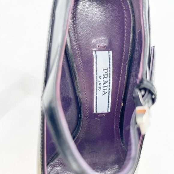 Prada Runway 2012 White & Black Rubber Cap Toe Mary Jane Platform Heels IT 36 - Picture 7 of 11